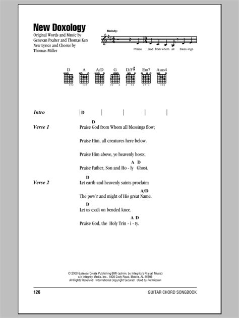 new doxology lyrics and chords.